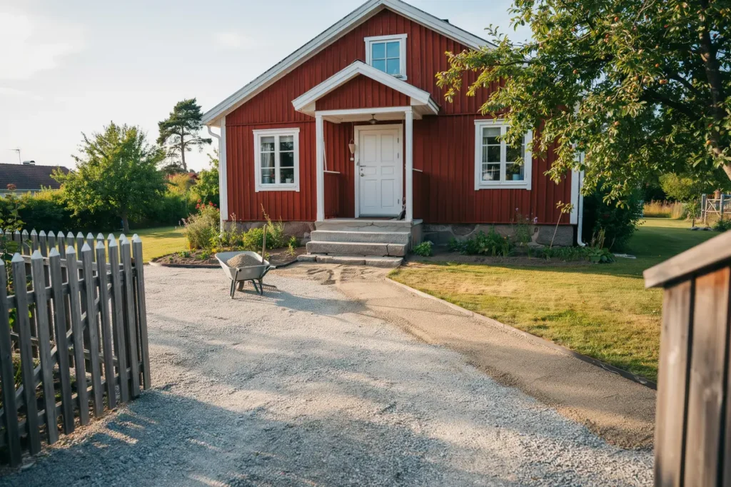 juli p tomten s l ser du dammiga grusg ngar och slitna ytor i sommarv rmen